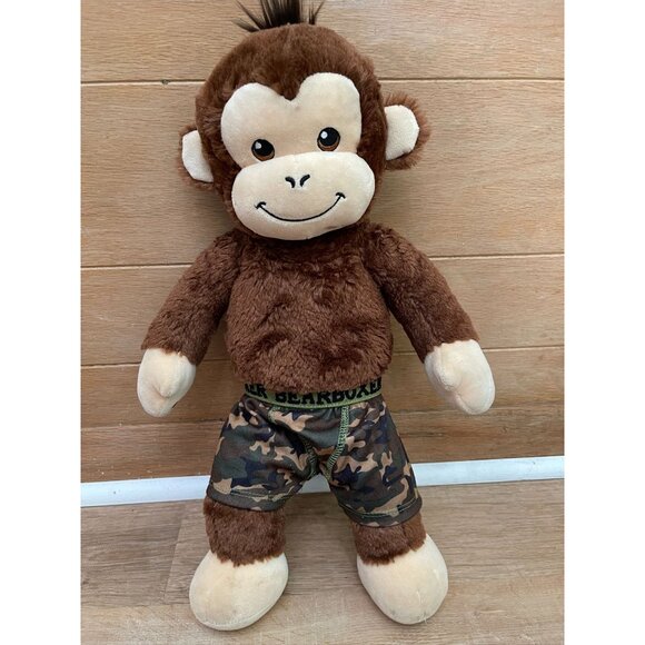 EUC Build-A-Bear 20" Monkey With 3 Outfits: Hot Wheels Racing Suit Black Shorts - Picture 4 of 8